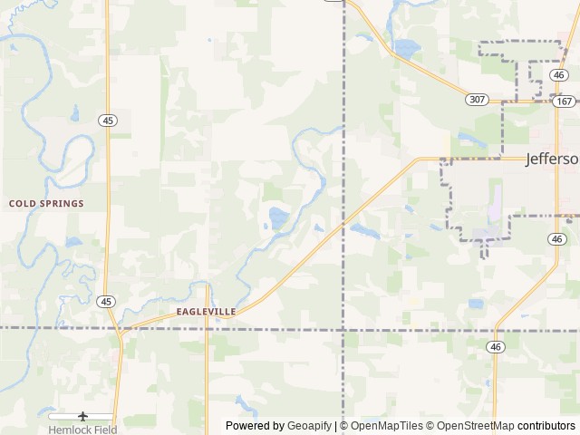 Map of Kenisee Lake RV Campground location at Austinburg Township, OH, United States