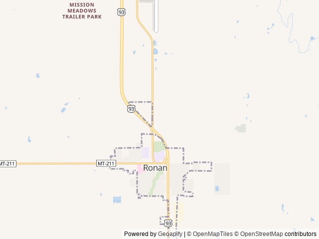 Map of Diamond S RV Park location at Ronan, MT, United States