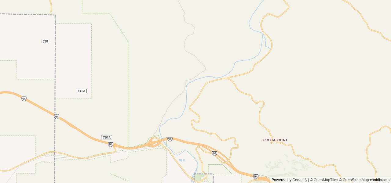 Map of Cottonwood Campground (ND) location at Medora, ND, United States