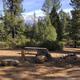 Picnic table at a tent site