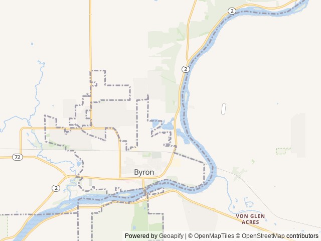 Map of Lake Louise RV Resort location at Byron, IL, United States