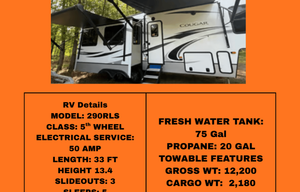 Luxe 2021 Cougar Cove 5th Wheel