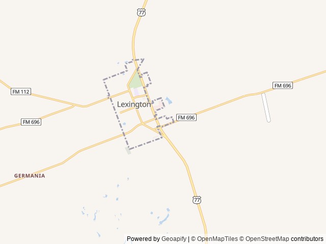 Map of Sonny's RV Park location at Lexington, TX, United States