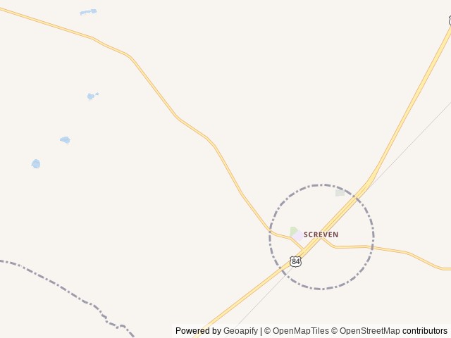 Map of Noland's Run RV Resort location at Screven, GA, United States