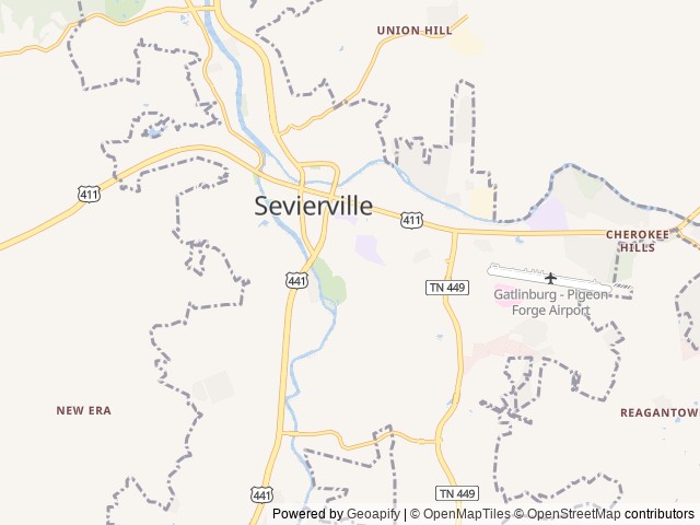 Map for Mountain Therapy near Sevierville, TN