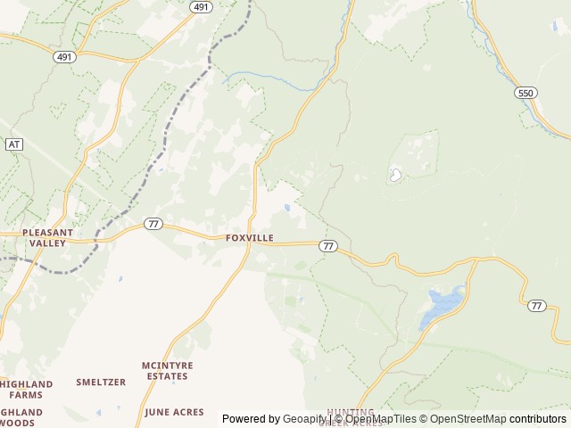 Map of Adirondack Shelters location at Thurmont, MD, United States