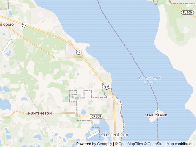 Map of Cherry Blossom RV Resort location at Crescent City, FL, United States