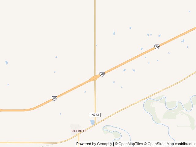 Map of Walt's Four Seasons Campground & Country Store location at Abilene, KS, United States