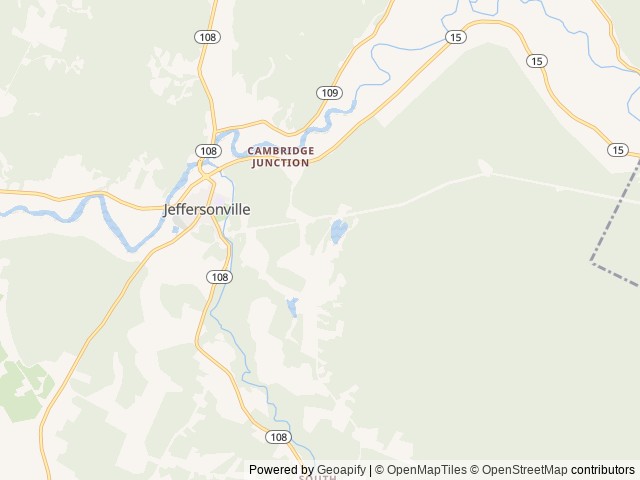 Map of Sterling Ridge Resort location at Jeffersonville, VT, United States