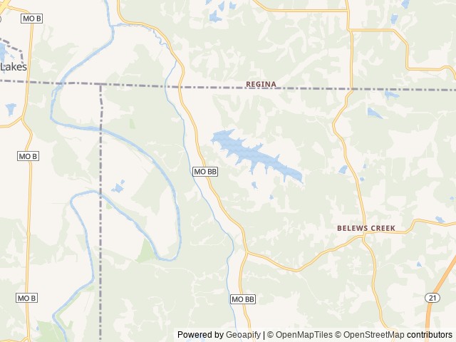 Map for "The Shooting Star" - 2022 Sundance BUNKHOUSE near Hillsboro, MO