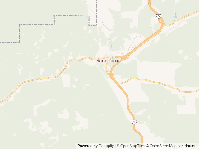 Map of Wolf Creek Park location at Wolf Creek, OR, United States