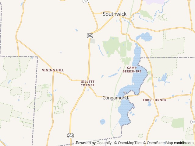 Map of Southwick Acres Campground location at Southwick, MA, United States