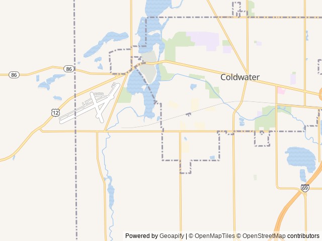 Map of Harbor Cove RV Resort location at Coldwater, MI, United States