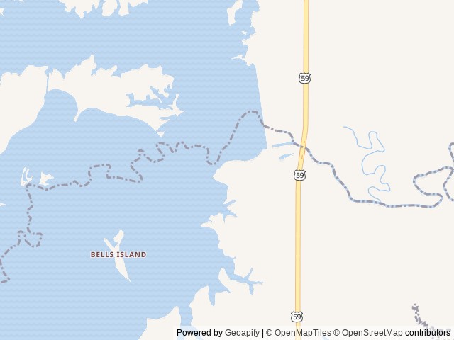 Map of Piney Point location at Queen City, TX, United States