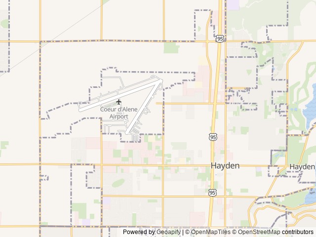 Map of Hayden Lake Eagles RV Park location at Hayden, ID, United States