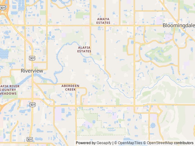 Map of HIR Hidden River location at Riverview, FL, United States