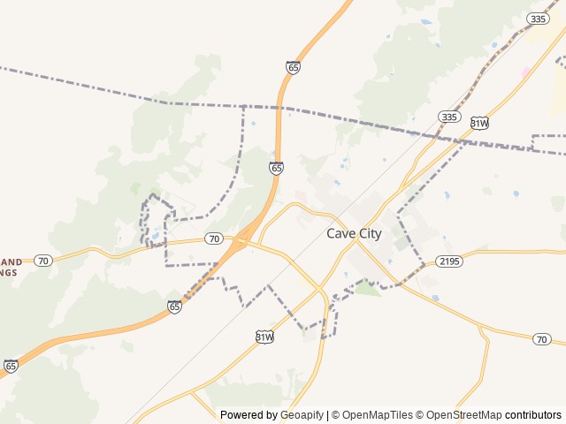 Map of Cave Country RV Campground location at Cave City, KY, United States