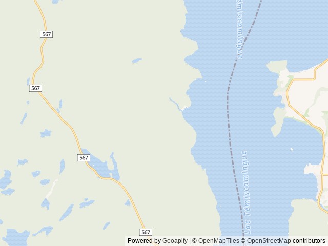 Map of Maiden Bay Camp location at North Cobalt, ON, Canada