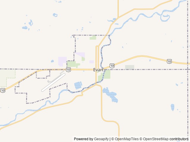 Map of Riverside Park Campground location at Evart, MI, United States