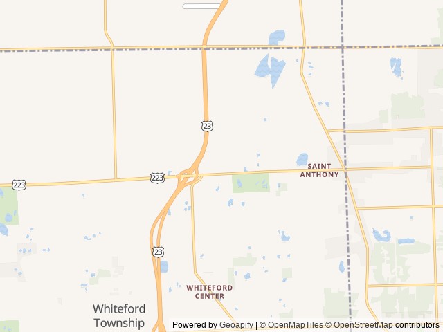 Map of Covered Wagon Camp Resort location at Ottawa Lake, MI, United States