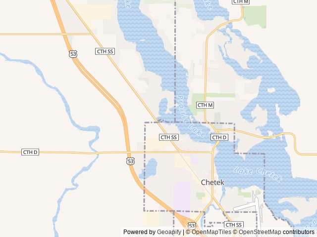 Map of Hitts Wildwood Resort location at Chetek, WI, United States