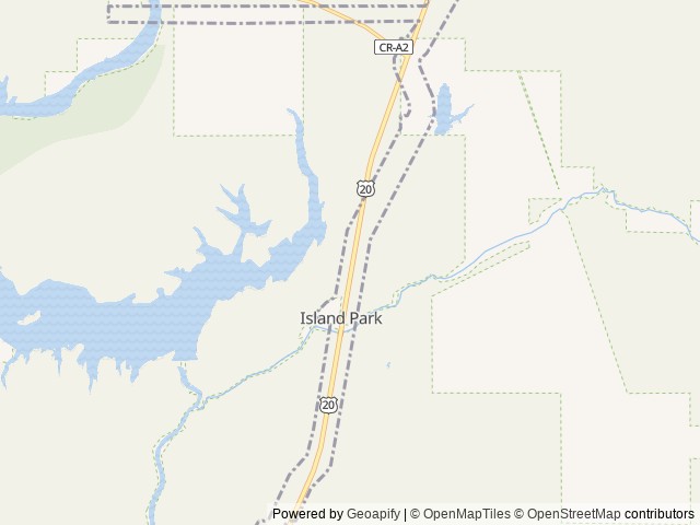 Map of Buffalo (Idaho) location at Island Park, ID, United States