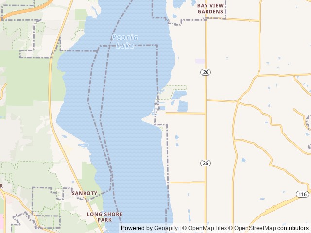 Map of Millpoint RV Park location at East Peoria, IL, United States