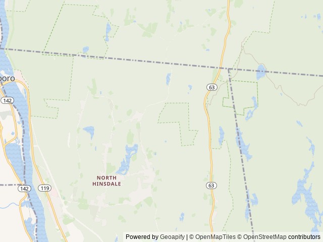 Map of Mountainside Camping location at Hinsdale, NH, United States