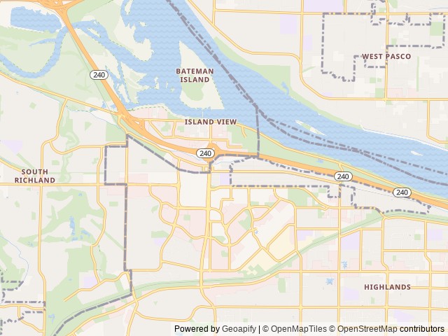 Map of Tri-Cities RV Park location at Kennewick, WA, United States