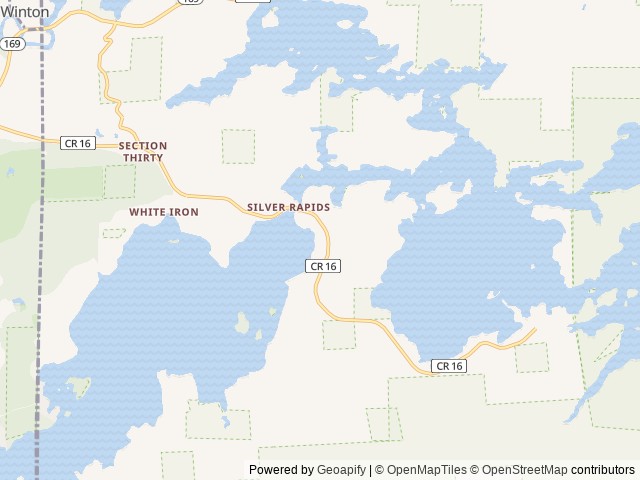 Map of Silver Rapids Lodge & Campground location at Ely, MN, United States