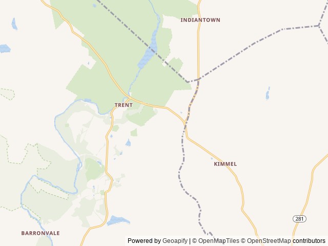 Map of Lost Mountain Campground location at Rockwood, PA, United States