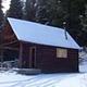Indian Flats Cabin with snow