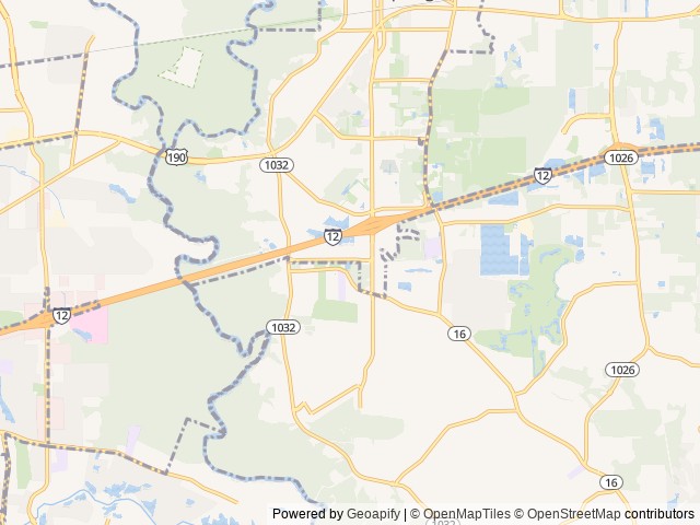 Map of Baton Rouge KOA Holiday location at Denham Springs, LA, United States
