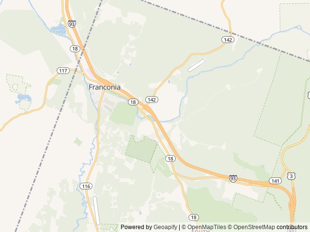 Map of Fransted Family Campground + RV Park LLC location at Franconia, NH, United States