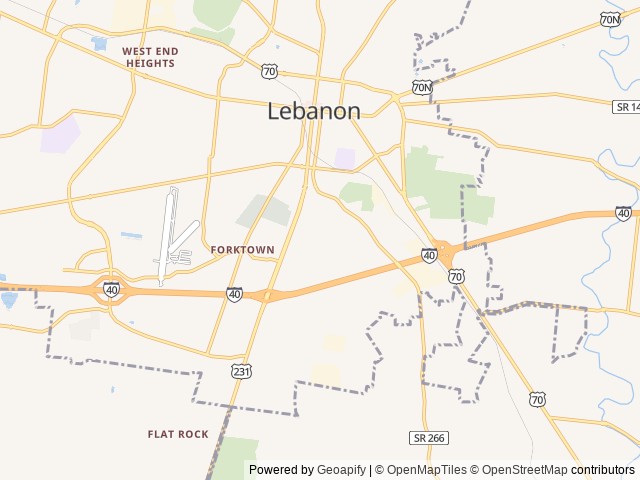 Map for 'TIMMY' 2024 JAYCO Bunkhouse Family RV Rental near Lebanon, TN