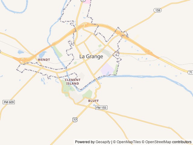 Map of Colorado Landing RV Park location at La Grange, TX, United States