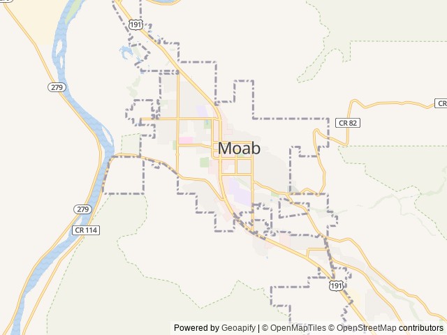 Map of Up The Creek Campground location at Moab, UT, United States