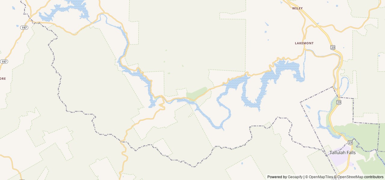 Map of Lake Rabun Beach Recreation Area location at Lakemont, GA, United States