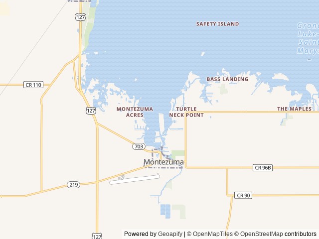 Map of Park Grand Camping Resort location at Celina, OH, United States