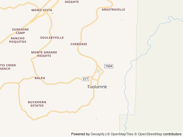 Map of RV Park At Black Oak Casino location at Tuolumne, CA, United States
