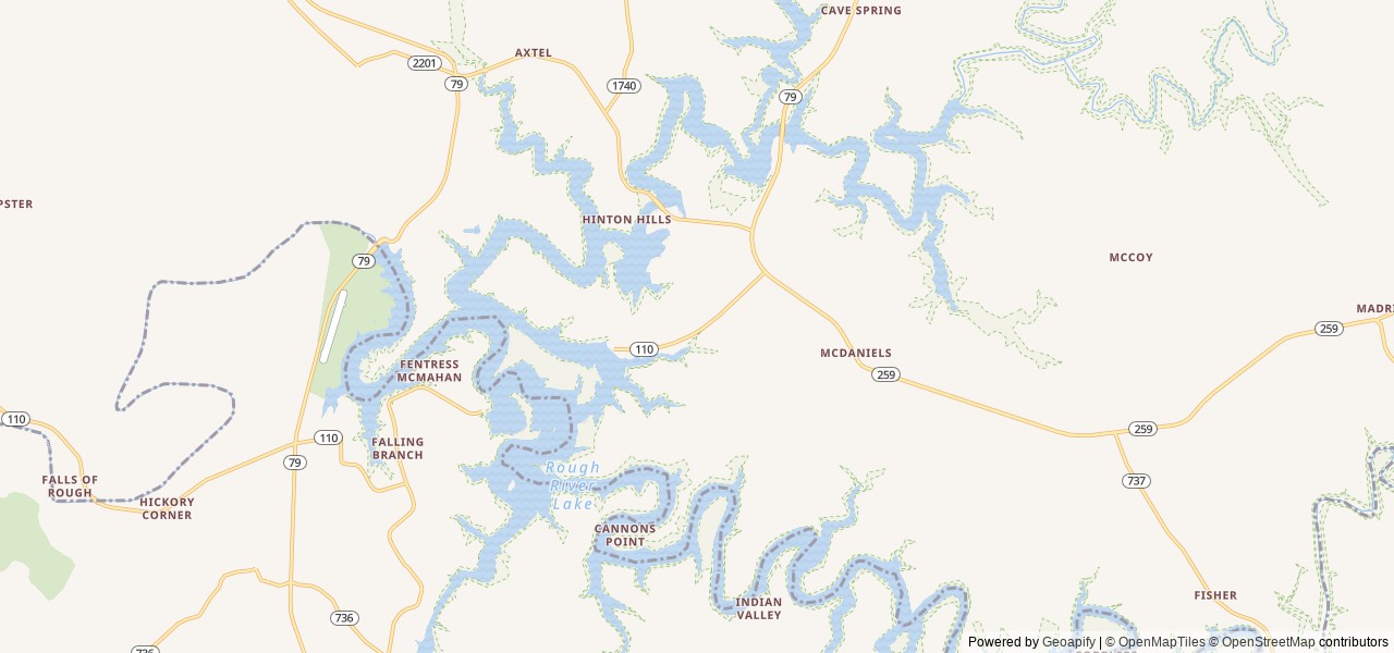 Map of Laurel Branch location at Mc Daniels, KY, United States