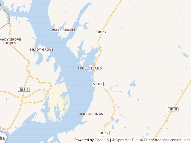 Map of Skull Island Campground location at Harrison, TN, United States