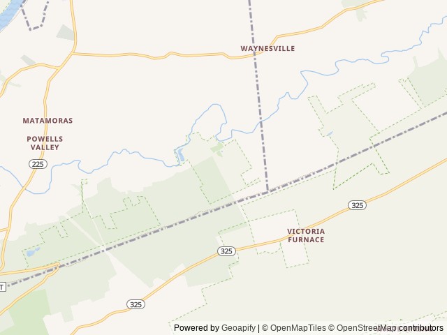 Map of Camp Hebron location at Halifax, PA, United States