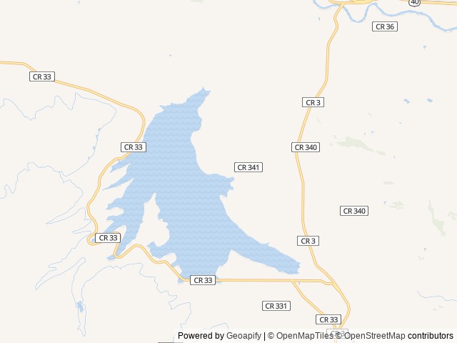 Map of Williams Fork Reservoir location at Parshall, CO, United States