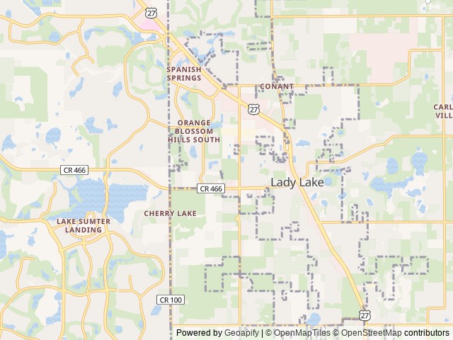 Map of Recreation Plantation RV Resort location at Lady Lake, FL, United States