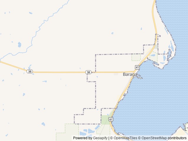 Map of Ojibwa Casino RV Park Baraga location at Baraga, MI, United States
