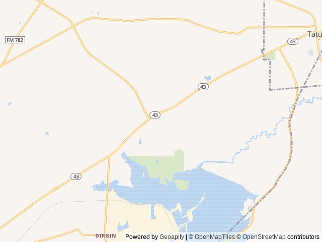 Map of Jim's RV Park location at Tatum, TX, United States