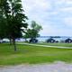 RV campsites and cabins at Noquebay Resort on Lake Noquebay.
