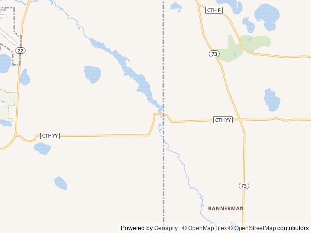 Map of Lake of the Woods location at Wautoma, WI, United States