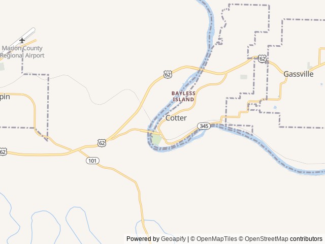 Map for 2016 Gulf Stream RV Vintage Cruiser - Fully setup near Cotter, MO